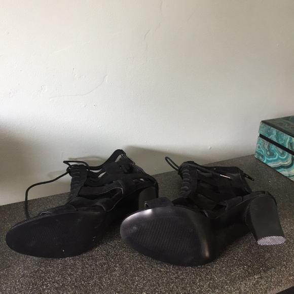 Calvin Klein black suede cage heeled boots, NWT, mint, size US 8. - Picture 4 of 4